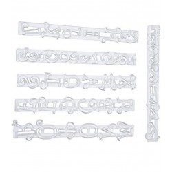 6 PCS. FONDENT CAKE NUMBER LETTER DECORATING CUTTER MOULD  6 PCS. FONDENT CAKE NUMBER LETTER DECORATING CUTTER MOULD