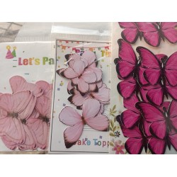 Cake Decor 10 pcs Pink\Purple\Peach Butterfly Happy Birthday Theme Paper Topper For Cake And Cupcake\Pac of 3 Cake Decor 10 pcs Pink\Purple\Peach Butterfly Happy Birthday Theme Paper Topper For Cake And Cupcake\Pac of 3