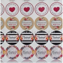 Colorful Celebration Handmade with Love Stickers – Set of 77 on 1 Sticker Sheets Colorful Celebration Handmade with Love Stickers – Set of 77 on 1 Sticker Sheets
