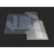 Flexible Cake Scrapers for Icing/Cake, Fondant Smoother/Different Shapes, Set of 9-Pieces, Zig Zag/Plane Designs