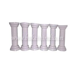 Plastic Cake Pillars or Supporters with 6 Inch White (6 Pieces) Plastic Cake Pillars or Supporters with 6 Inch White (6 Pieces)