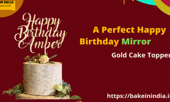 A Perfect Happy Birthday Mirror Gold Cake Topper