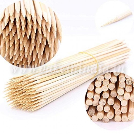 Bamboo Skewers/Kabab/Burger/Barbecue Sticks (Pack of 100) Bamboo Skewers/Kabab/Burger/Barbecue Sticks (Pack of 100)