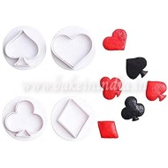 4Pcs Set Casino Playing Cards Suit Plastic Fondant Cookie Cutters Set Cake Decorating Tool