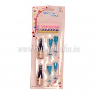 Champagne Bottle Shape Wax Candles for Birthday Parties