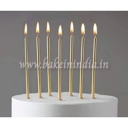 Golden Metallic Candle Pack of 6 pcs for Cake Golden Metallic Candle Pack of 6 pcs for Cake