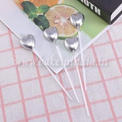 Heart Shape Long Stick Cake Candles for Birthday, Wedding Party and Cake Decoration Pack of 4 Heart Shape Long Stick Cake Candles for Birthday, Wedding Party and Cake Decoration Pack of 4