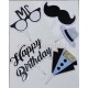 Cake Decor 5 pcs Man Theme Happy Birthday Theme Paper Topper For Cake And Cupcake Cake Decor 5 pcs Man Theme Happy Birthday Theme Paper Topper For Cake And Cupcake