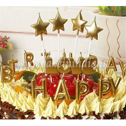 Star Candles Golden Theme for Cake Decoration Star Candles Golden Theme for Cake Decoration