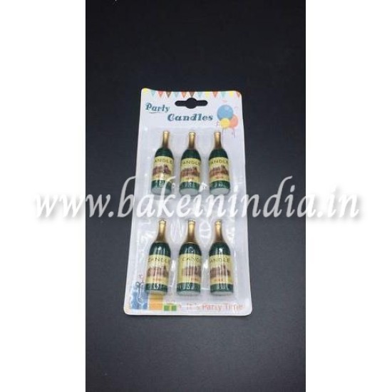 Champagne Bottle Shape Wax Candle For Cake Decoration