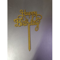party Port Gold Happy birthday Topper decorations  