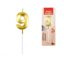 HAPPY BIRTHDAY GOLDEN NINE NUMBER CANDLE Candle (Gold, Pack of 1) HAPPY BIRTHDAY GOLDEN NINE NUMBER CANDLE Candle (Gold, Pack of 1)