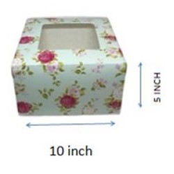 pink FLOWER PRIT 10 pcs 10x10x5 Inches Floral print Printed Cake Boxes Cake Boxes