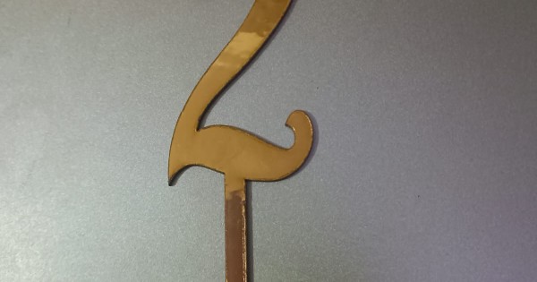 2 Number Gold Cake Topper For Birthday & Anniversary Online