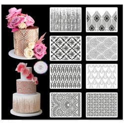 Stencil for Cake Decoration - Cake Stencils Design Templates Cake Printing Hollow lace, Decorating Baking Stencils Sheet for Sides Cake