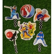 Cake Decor 5 pcs Cricket Happy Birthday Theme Paper Topper For Cake And Cupcake