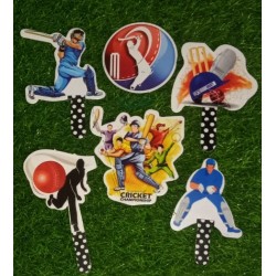 Cake Decor 5 pcs Cricket Happy Birthday Theme Paper Topper For Cake And Cupcake Cake Decor 5 pcs Cricket Happy Birthday Theme Paper Topper For Cake And Cupcake