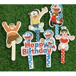 Cake Decor 5 pcs Doraemon Happy Birthday Theme Paper Topper For Cake And Cupcake Cake Decor 5 pcs Doraemon Happy Birthday Theme Paper Topper For Cake And Cupcake