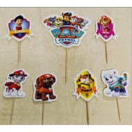 Cake Decor 5 pcs Paw Petrol Cartoon Happy Birthday Theme Paper Topper For Cake And Cupcake