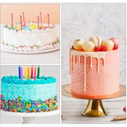 Stencil for Cake Decoration - Cake Stencils Design Templates Cake Printing Hollow lace, Decorating Baking Stencils Sheet for Sides Cake