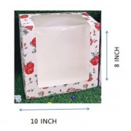CAKE BOX 10*10*8 INCH CAKE BOX L WINDOW RANDOM COLOUR 