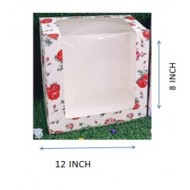 CAKE BOX 12*12*8 INCH CAKE BOX L WINDOW RANDOM COLOUR 