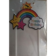 Happy Birthday RAINBOW Cake Topper/ Pack of 1