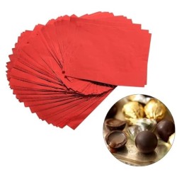 Aluminum Chocolate Wrapper Foil – 250 Pieces, RED Aluminum Chocolate Wrapper Foil – 250 Pieces, RED