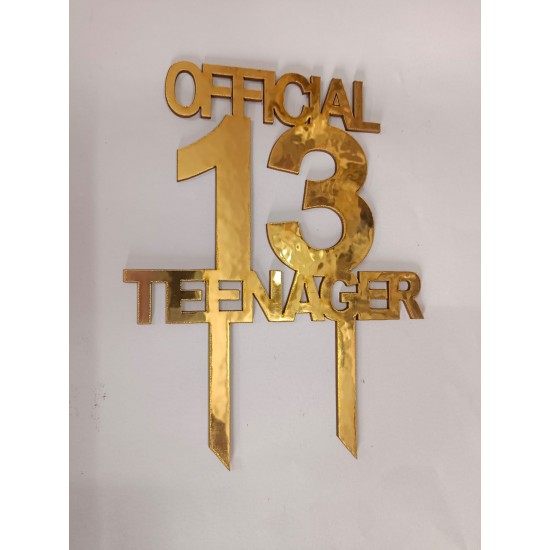 OFFICIAL 13 TEENAGER BIRTHDAY  CAKE TOPPER