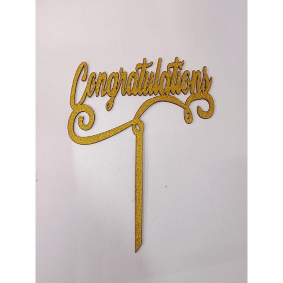 Gold Glitter Congratulations cake topper Gold Glitter Congratulations cake topper