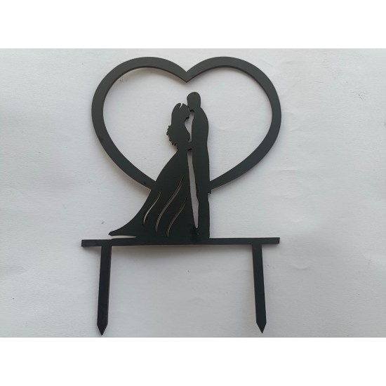 Happy Anniversary BLACK Acrylic Cake Topper/ Pack of 1
