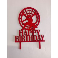 party Port red Happy birthday Topper decorations  