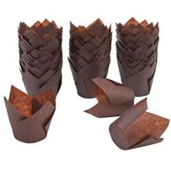 Bakerelation Tulip Cup Cake Liner Brown 200pcs Paper Baking Cup Bakerelation Tulip Cup Cake Liner Brown 200pcs Paper Baking Cup