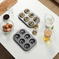 6 Cavity Carbon Steel Donut Baking Pan Tray for Biscuit Muffins(1Pcs) 6 Cavity Carbon Steel Donut Baking Pan Tray for Biscuit Muffins(1Pcs)