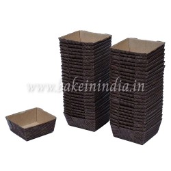 Bake & Serve Paper Baking Mould - Square Brown Brownie Cake Mould 10 Pcs Bake & Serve Paper Baking Mould - Square Brown Brownie Cake Mould 10 Pcs