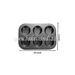 Muffin Cup Cake Tray with 6 pcs Muffin Liners for Baking in Microwave Oven,Non Stick Bakeware Cake Easy to Clean