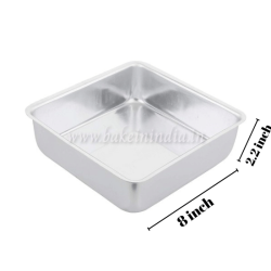 Light Aluminium Square Cake Mould ( 8 x 8 x 2.2 INCH Square) Light Aluminium Square Cake Mould ( 8 x 8 x 2.2 INCH Square)