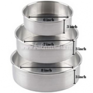 Aluminium 6,7& 8 inches Diameter and 3 Inches Height Round Cake Mould for OVENS (Set of 3 Pcs).