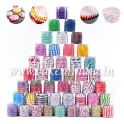 Paper Muffin Cupcake Cases Liners – 100 pieces, Random color, 11 cm