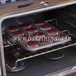 Cupcake Tray Steel 12 Slot Muffin Tray Cake Mould, Black || 35 by 26 Cupcake Tray Steel 12 Slot Muffin Tray Cake Mould, Black || 35 by 26