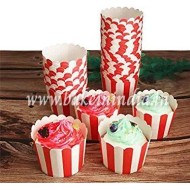 Round Paper Cups (Big) for Cup Cake Microwave or Oven Tray Safe (Random color) – Pack of 50