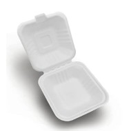  Bento Cake Burger Box White Take Away Container With Lid 8inch