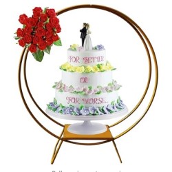 Wedding Cake Flower Stand Floral Hoop Wedding Decor Double Ring Cake Stand Wedding Arch Round Cake Display Stands Decor for Birthday Parties Wedding