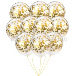 5 Pcs Golden Confetti Balloon small size for cake, 5 Pcs Golden Confetti Balloon small size for cake,