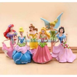 6 pcs Disney Princess Cake Toppers Dolls Character 6 pcs Disney Princess Cake Toppers Dolls Character