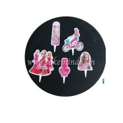 Cake Decor 5 pcs Barbie Happy Birthday Theme Paper Topper For Cake And Cupcake Cake Decor 5 pcs Barbie Happy Birthday Theme Paper Topper For Cake And Cupcake