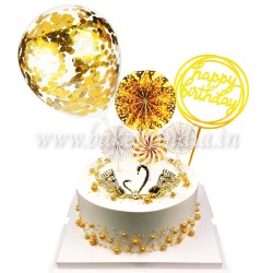 1 Pcs Golden Confetti Balloon small size for cake, 1 Pcs Golden Confetti Balloon small size for cake,