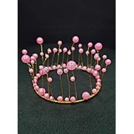 Pink Crown Cake Topper Wedding, Birthday Cake Decoration