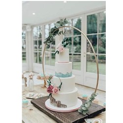 Metal Ring Cake Stand with Wooden Base ( IN) (Round) | Big Multi-Purpose Stand base size 10*12