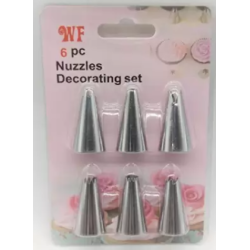 6 Pcs Icing Piping Nozzles Set Cake Sugar Craft Decorating Nozzle Tool Set (Set of 6) 6 Pcs Icing Piping Nozzles Set Cake Sugar Craft Decorating Nozzle Tool Set (Set of 6)